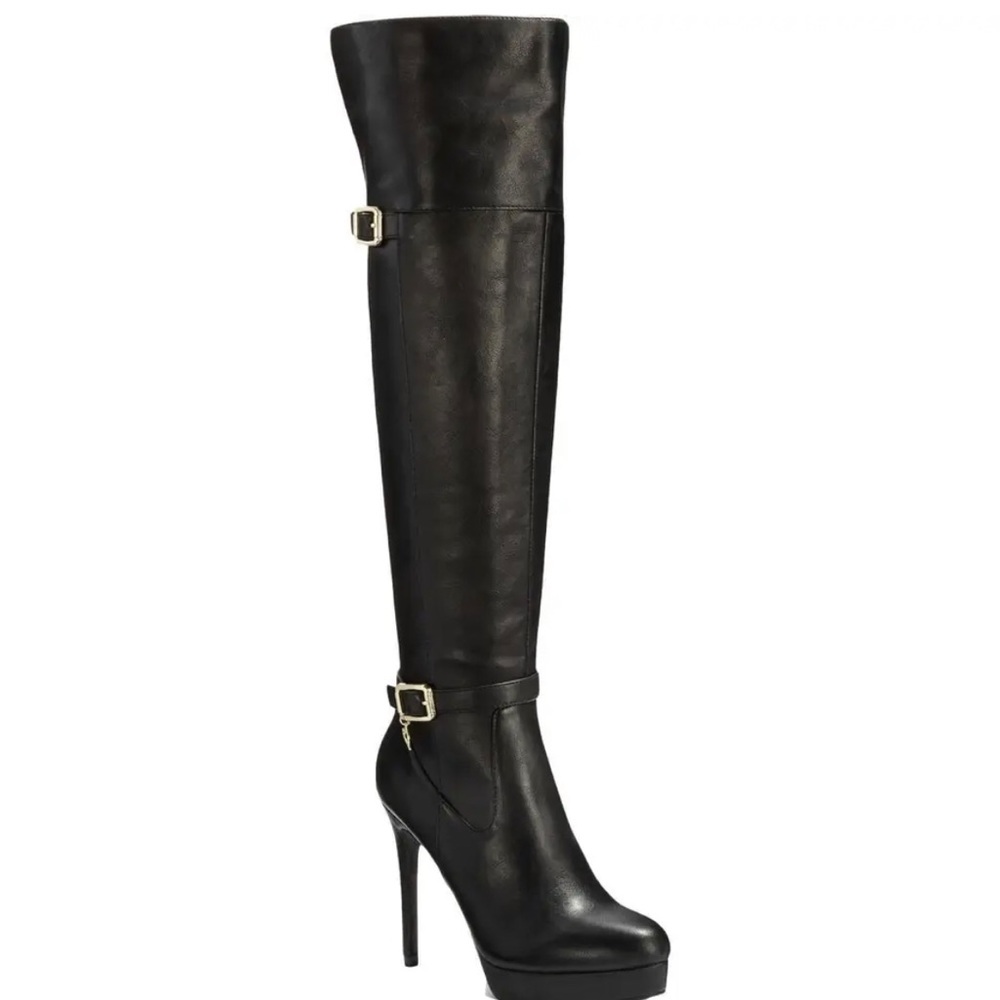 Thalia Sodi Womens Carulap Black Over-The-Knee Boots size 7